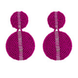 Multi Colors Handmade Braided Round Bead Large Women Earrings erq5364