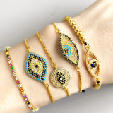 Women Pave Eye Turkey Zircon Charm Chain Bracelet Bracelets brb69710