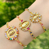 Women Charm Virgin Beaded Adjustable Link Chain Bracelets brc09110