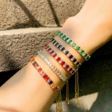 Women Vintage Square Charm Rainbow Crystal Stone Bracelet Bracelets brc2233