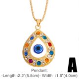 Women Crystal Water Drop Evil Eye Pendant Necklaces nkt6172