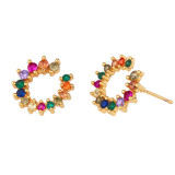 Fashion Trendy Colorful Zircon Stud Earings erq0415