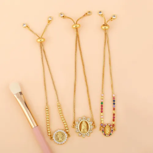 Fashion 18k Gold Plated Virgin Religious Bracelet Bracelets brc4455