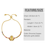 Women Charm Virgin Beaded Adjustable Link Chain Bracelets brc09110