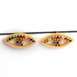 Women Popular Eye Rainbow 18k Gold Plated CZ Charm Earrings err2435