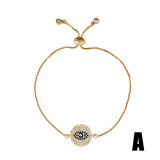 Women Pave Eye Turkey Zircon Charm Chain Bracelet Bracelets brb69710