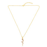 Fashion Women 18K Gold Plated Copper Zircon Snake Pendant Necklaces nkq7889