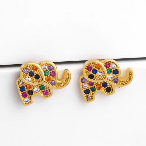 Fashion Women 18K Gold Plated Rainbow Zircon Earrings err2233