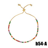 Women 18K Gold Plated Crystal Adjustable Heart Cherry Zircon Bracelets brb6778