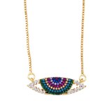 Multicolor Big & Small Devil's Eye Zircon Pendant Clavicle Necklaces nkp19210