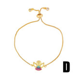 Women Charm Adjustable Brass Cute Animal Rainbow Zircon Bracelets brb94105