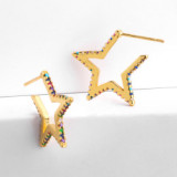 Latest Women Rainbow Star Earrings erq3142