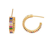 Fashion Gold CZ Bridal Hoop Earrings erq0617