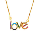 Popular New Love Letter Butterfly Diamond Pendant Necklaces nkp79810