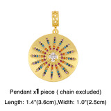 Fashion Women Cuban Zircon Colorful Moon Heart Pendant Necklaces nkr3849