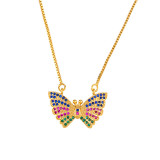 Popular New Love Letter Butterfly Diamond Pendant Necklaces nkp79810