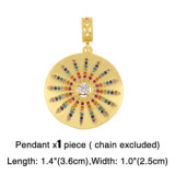 Fashion Women Cuban Zircon Colorful Moon Heart Pendant Necklaces nkr3849