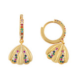 Colorful Zircon Hoop 18K Gold Plated Earrings erq6677