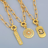 Fashion Women Cuban Zircon Colorful Moon Heart Pendant Necklaces nkr3849
