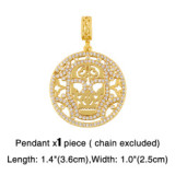 Fashion Women Cuban Zircon Colorful Moon Heart Pendant Necklaces nkr3849