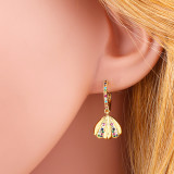 Colorful Zircon Hoop 18K Gold Plated Earrings erq6677