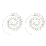 Simple Women Spiral Alloy Water Drop Shape Party Hoop Earrings RG-693104