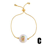 Women Crown Zircon Heart Pearl Rainbow Bracelet Bracelets brb7687