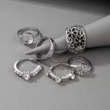 Women 13pcs / lot Bohemian Mixed Horse Flower Sunflower Blue Crystal Finger Rings sku484152
