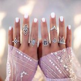 7pcs/Set Crystals Princess Finger Joint Rings For Women 443849