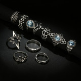 Women Hot Vintage Blue Crystal Finger Rings sku5097108