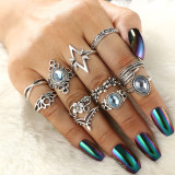 Women Hot Vintage Blue Crystal Finger Rings sku5097108