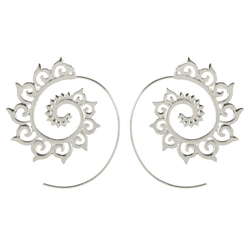 Women Simple Creative Geometric Circular Rotating Alloy Earrings 475566