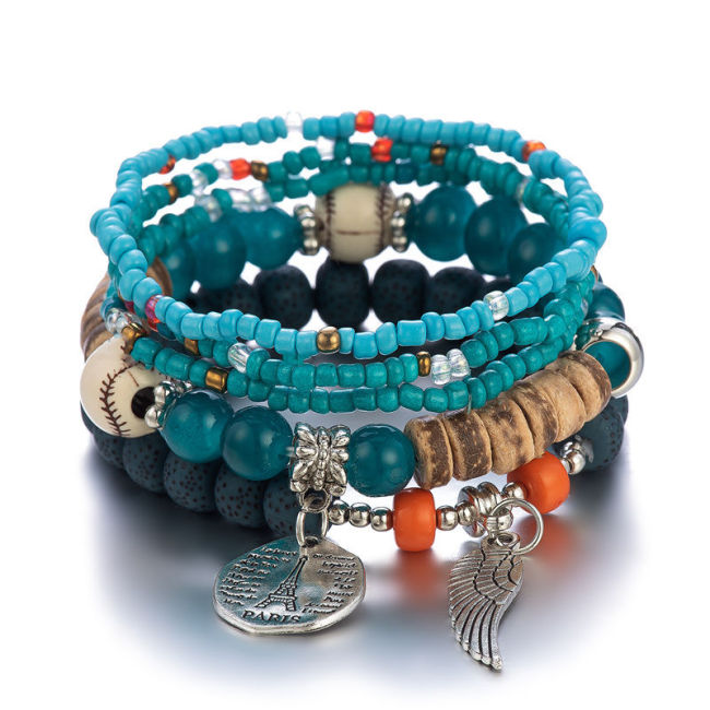 Vintage Multilayer Beads Women Summer Bracelet Bracelets B-000819