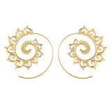 Women Simple Creative Geometric Circular Rotating Alloy Earrings 475566