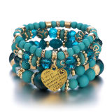 Bohemian Beaded Women Girls Multilayer Stretch Heart Bracelet Bracelets B-001324