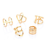 Fashion Gold Color Open Design Stainless Steel Finger Gold Rings 612031