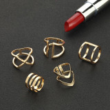 Fashion Gold Color Open Design Stainless Steel Finger Gold Rings 612031