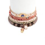 Women Bohemian Eye Beaded Handmade Beaded Colorful Elastic Bracelets SL100112