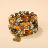 Bohemian Beaded Women Girls Multilayer Stretch Heart Bracelet Bracelets B-001324