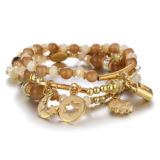 Bohemian Ethnic Style Alloy Crystal Lock Sun Flower Moon Star Bracelets B-004657