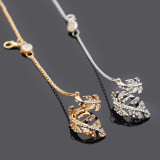 Fashion Gold Silver Diamond Women Leaf Finger Rings With Bracelet Set 270011