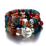Women Bohemian Bead Crystal Charms Statement Bracelet Bracelets B-003344