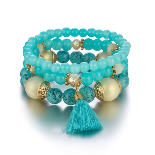 Women Beads Stone Tassel Bracelet Charming Bracelets B-003546