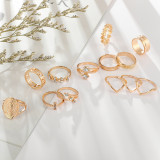 13Pcs/Set Antique Gold Color Crystal Rhinestone Midi Finger Rings A2020415