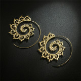 Women Simple Creative Geometric Circular Rotating Alloy Earrings 475566