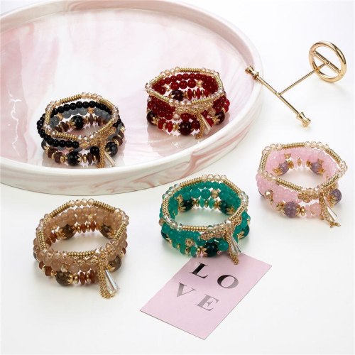 Women Crystal Ethnic Crystal Beads Bracelets B-001829