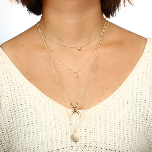 Women Fashion Layered Handmade Choker Necklaces 617586