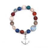 Women Bohemian Cross Handmade Natural Stone Beads Bracelet Charm Bracelets B-007182