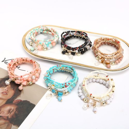 Women Colorful Crystal Beads Bracelet Bracelets B-007283