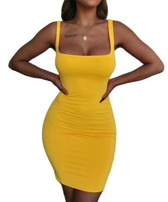 Hot Sale Women Summer Sleeveless Solid Color Dress Dresses 881324